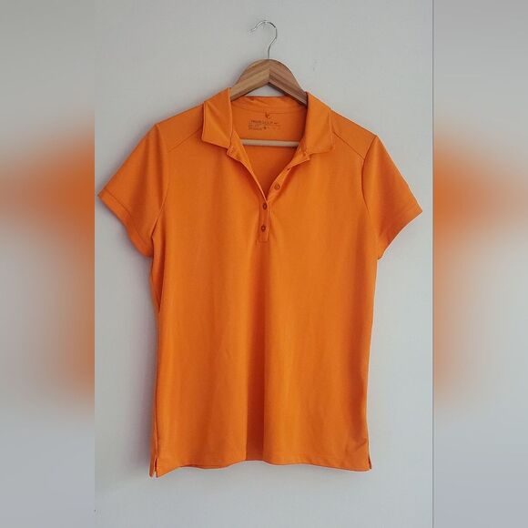 Nike Golf Women's Orange Button Down Dri-fit Shirt Size XL - Picture 1 of 8